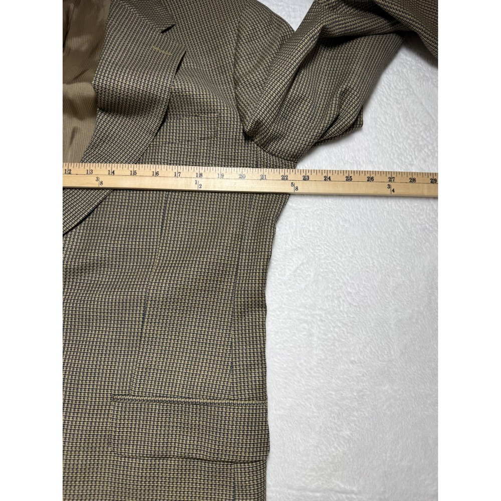 Ermenegildo Zegna Soft Mens Brown Navy Houndstooth Wool Blazer Sport Coat 50 40R - Picture 7 of 9